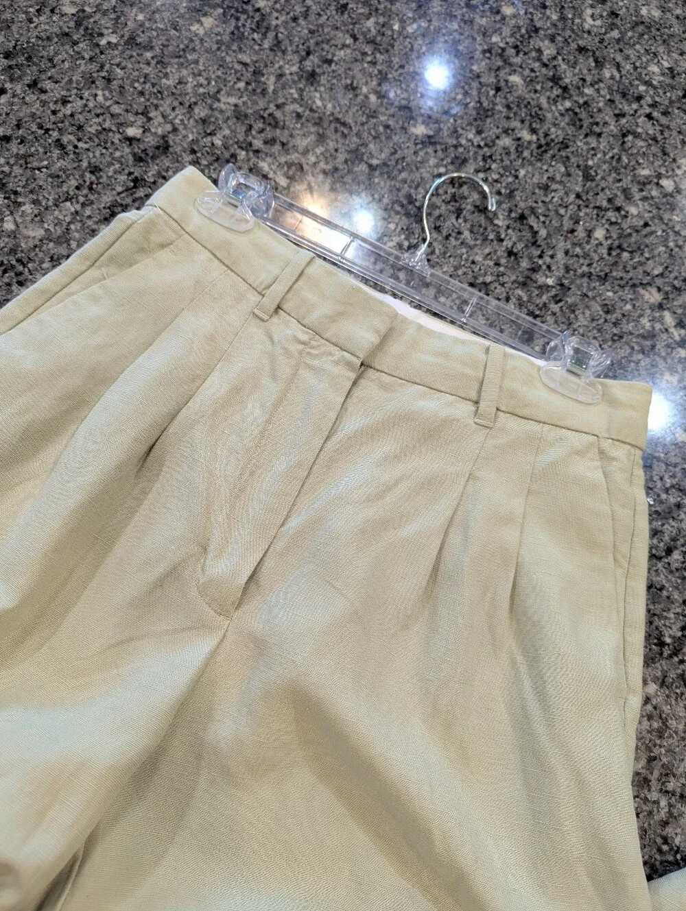 Wilfred Women's Pastel Sage Green Linen Pleated high rise Trouser pants size 8